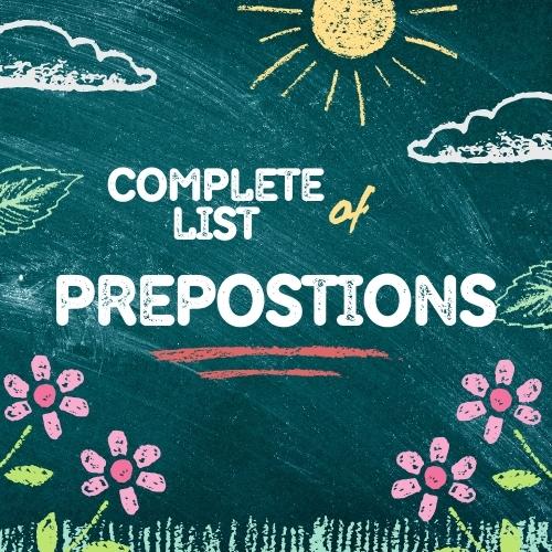 COMPLETE LIST OF PREPOSTIONS pdf book